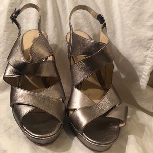 Alexandre Birman Sz 8 Bronze metallic wedge sandal